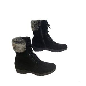 Aquatalia Women's Weatherproof Marvel Fur Trim Ankle Booties Size 41